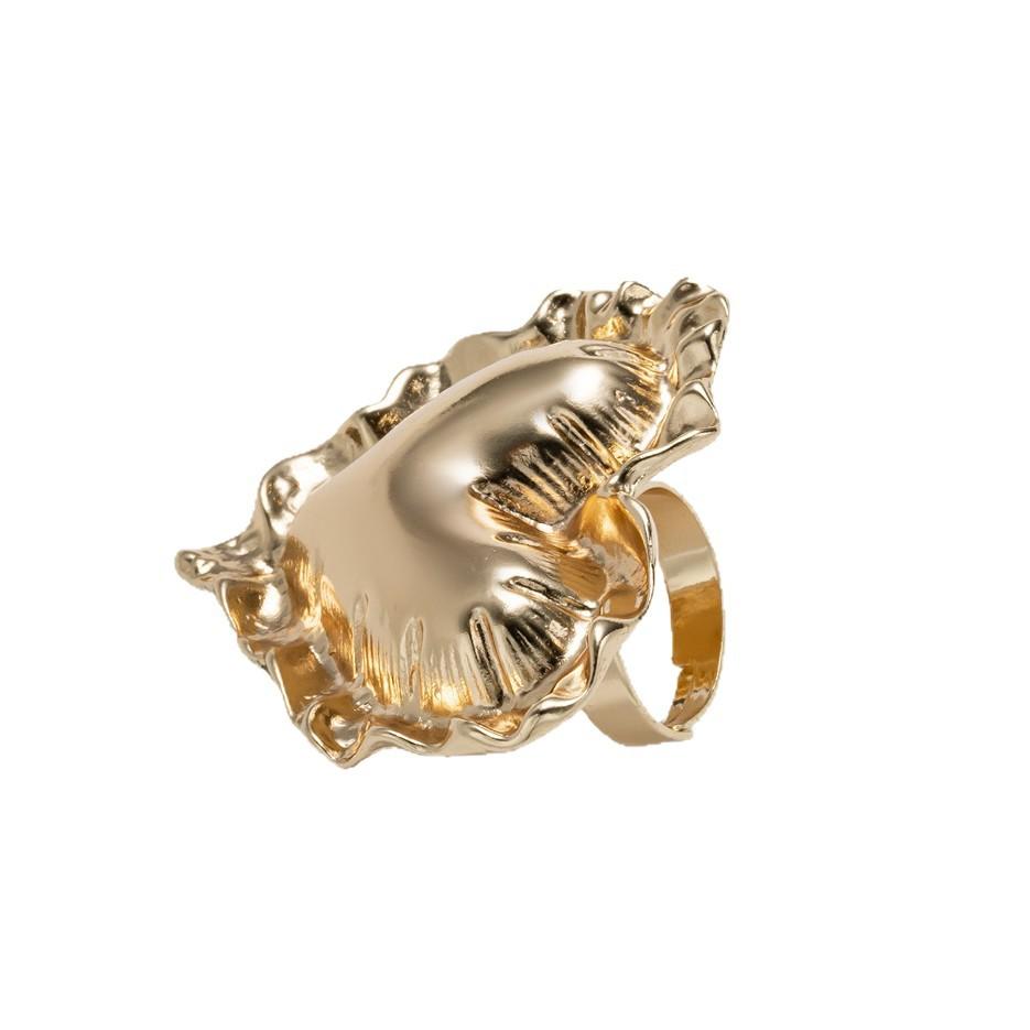 Love Ring European and American Retro Jewelry Exaggerated Pleated Lace Adjustable Open Ring