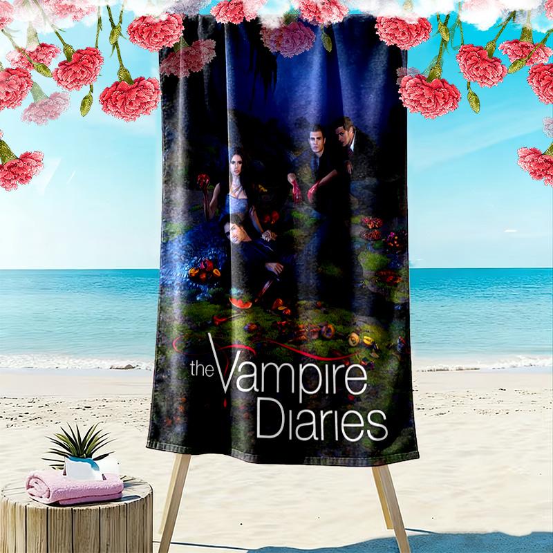 Vampire Diaries: Rainy Night Gathering Beach Towel Portable for Travel Beach Absorbent Bath Towel Quick-drying Swim Towel Seaside