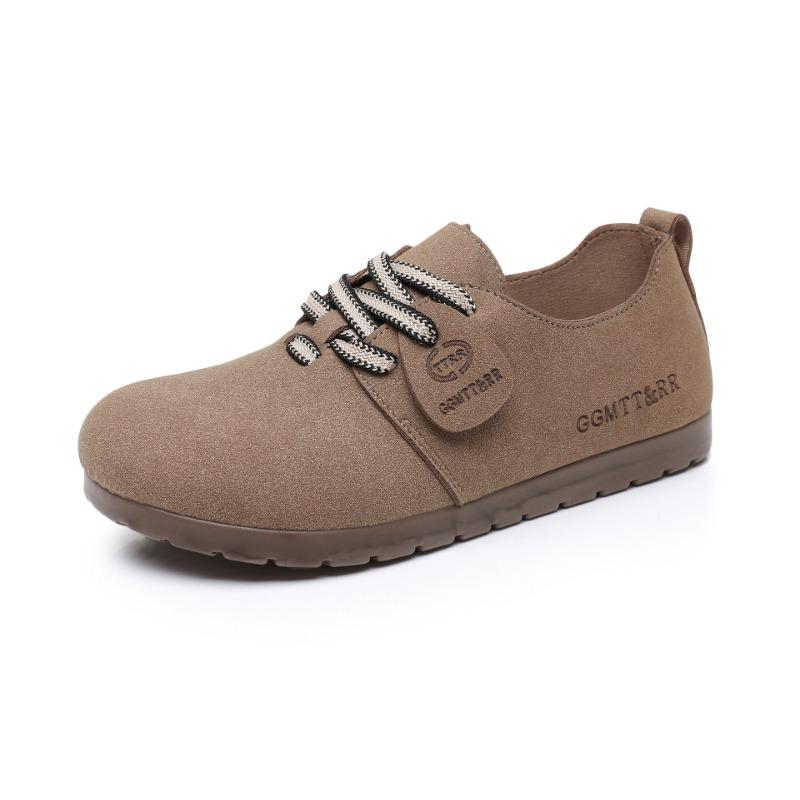 Shoes women's spring new retro round head casual single shoes women's non-slip, wear-resistant, comfortable and lightweight lazy shoes