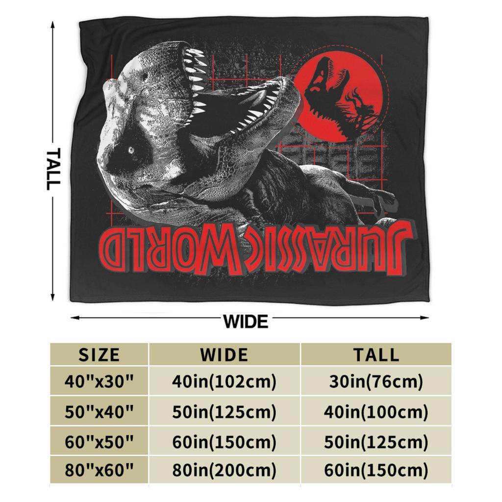 Jurassic T-Rex Grid World Blanket Flannel Spring/Autumn Logo Breathable Lightweight Throw Blankets for Travel Bedroom Quilt