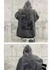 Men's Plus Velvet Hooded Sweatshirt - Large Size, Autumn/Winter, Hip-Hop Style, Trendy Loose Fit, American-Inspired.