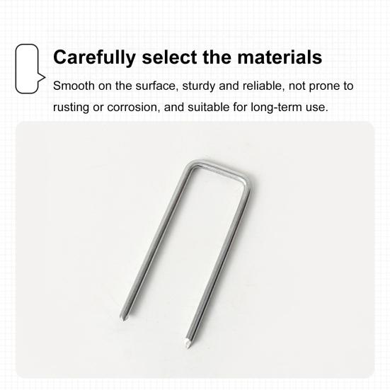 100 Pcs Landscape Staple Galvanized Steel Garden Stakes U-Shaped Pins for Geotextile Lawn Patio Landscaping Fabric Barrier Irrigation Tubing
