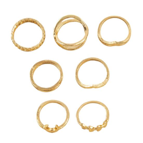 7 Pcs/Set Lady Finger Ring Exquisite Vintage Solid Color Individual Female Ring Set for Gift