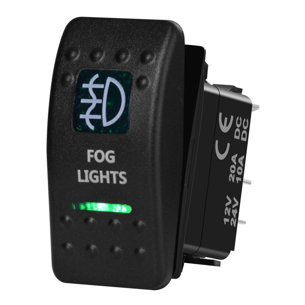 12V/24V Marine Rocker Switch Green LED SPST ON-OFF DPDT ON-OFF-ON Momentary Toggle for 4x4 Off-Road RZR ATV ARB Carling Style