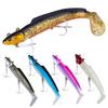 GOTURE Flounder Soft Vibration Lure 5-Piece Set Jighead Worm 10.5cm 21g Saltwater Freshwater Seabass Rockfish Fishing