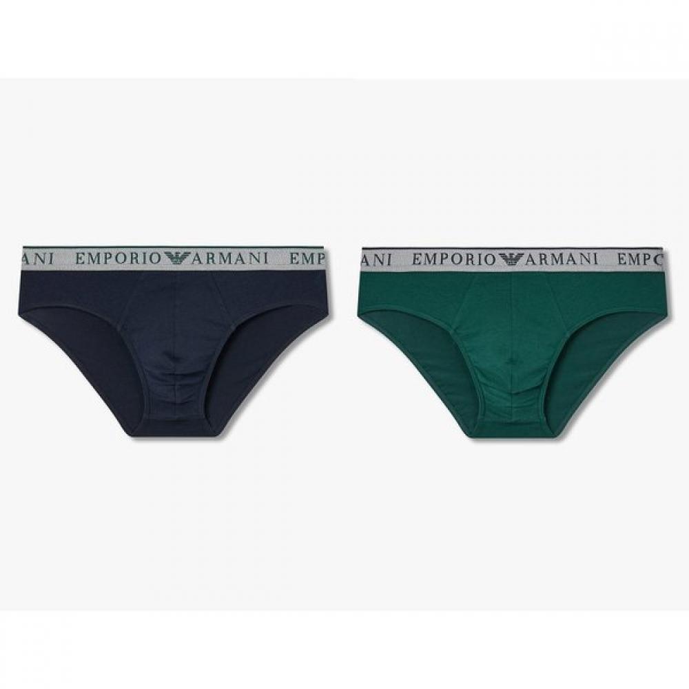 Emporio Armani Men S Line Logo Banding Cotton briefS 2pcS Set  0815311003  0815311004 S(95)