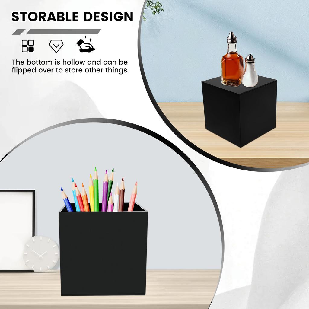 3PCS Acrylic Buffet Riser Box Smooth Surface Stackable Acrylic Cube Cake Display Riser With Hollow Bottom for Cupcake Candy