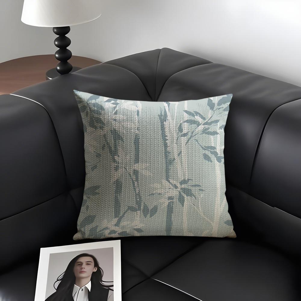 Bamboo Luxury Cushion Cover Natural Linen Organic Fabric DoubleSided Printing Sofa Home Decor Gift Pillow Case
