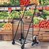 Carrello della spesa compatto pieghevole saliscale per generi alimentari - Portatile e leggero con maniglia estraibile per anziani