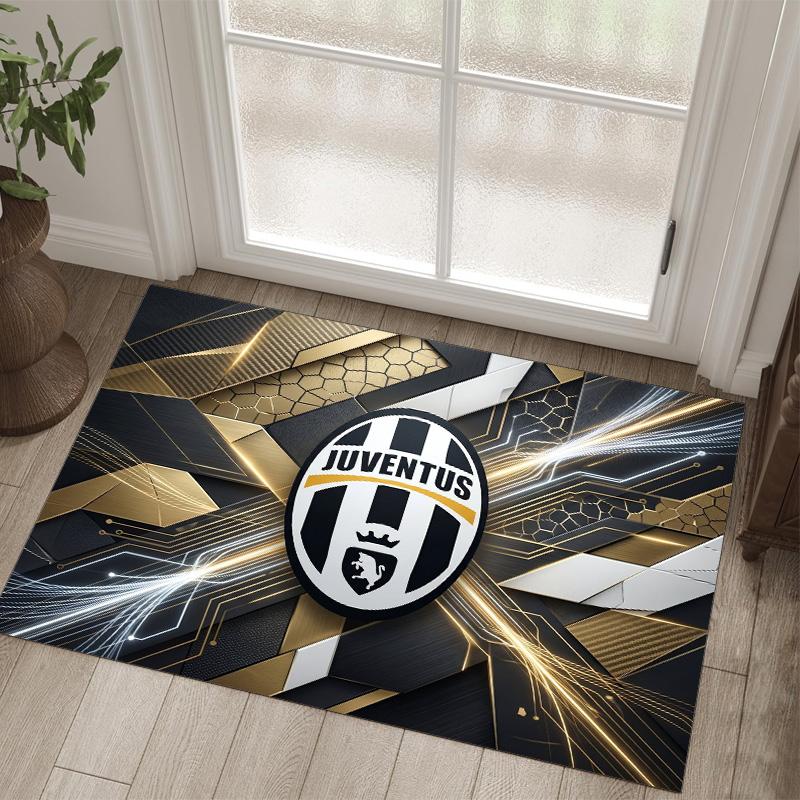 Juventus FC Design Crystal Velvet Carpet Cozy Non?Slip Printed Rug For Bedroom Living Room Entrance