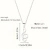 1pc Stainless Steel Cool Punk Hip Hop Necklace Hollow Note Pendant Necklace for Women and Men Party Jewelry Gift with 15.75inch + 2.36inch Stainless S