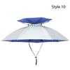 Double-layer Windproof Umbrella Cap Waterproof Head Umbrella Hat Outdoor Rain Gear  Hiking