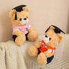 Cartoon Bachelor Bear Plush Toy with Doctorial Hat Sitting Bear Plush Toys  Birthday Graduate Gifts