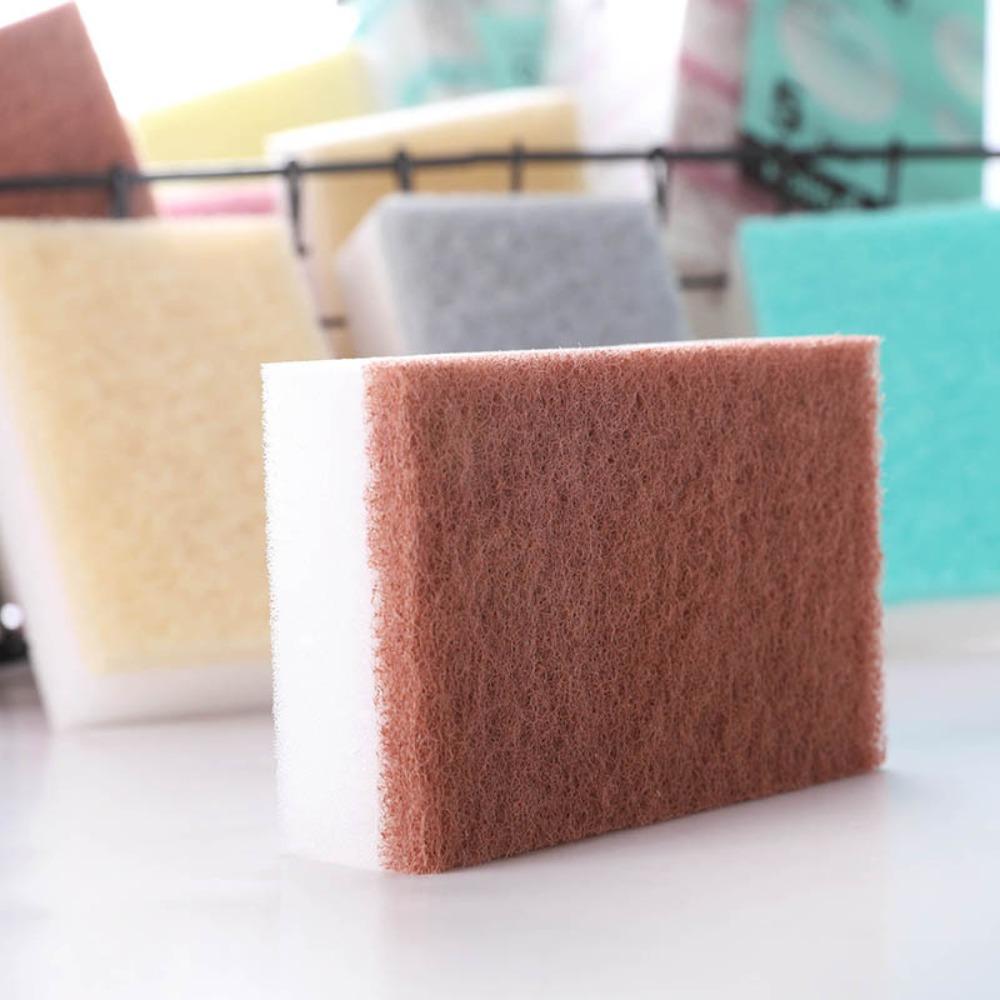 Double-Sided Household Emery Cleaning Accessories Dishwashing Sponge Scouring Pad Magic Sponge