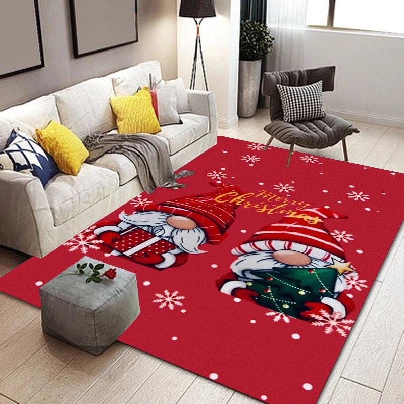C-Christmas dwarf print carpet yoga mat bedroom decoration carpet living room bathroom decoration floor mat birthday gift