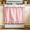 Oven Curtain, with Tie-Down Straps, Vintage Style, Easy Fastening Farmhouse Oven Door Ruffled Stove Skirt Curtain for Kitchen