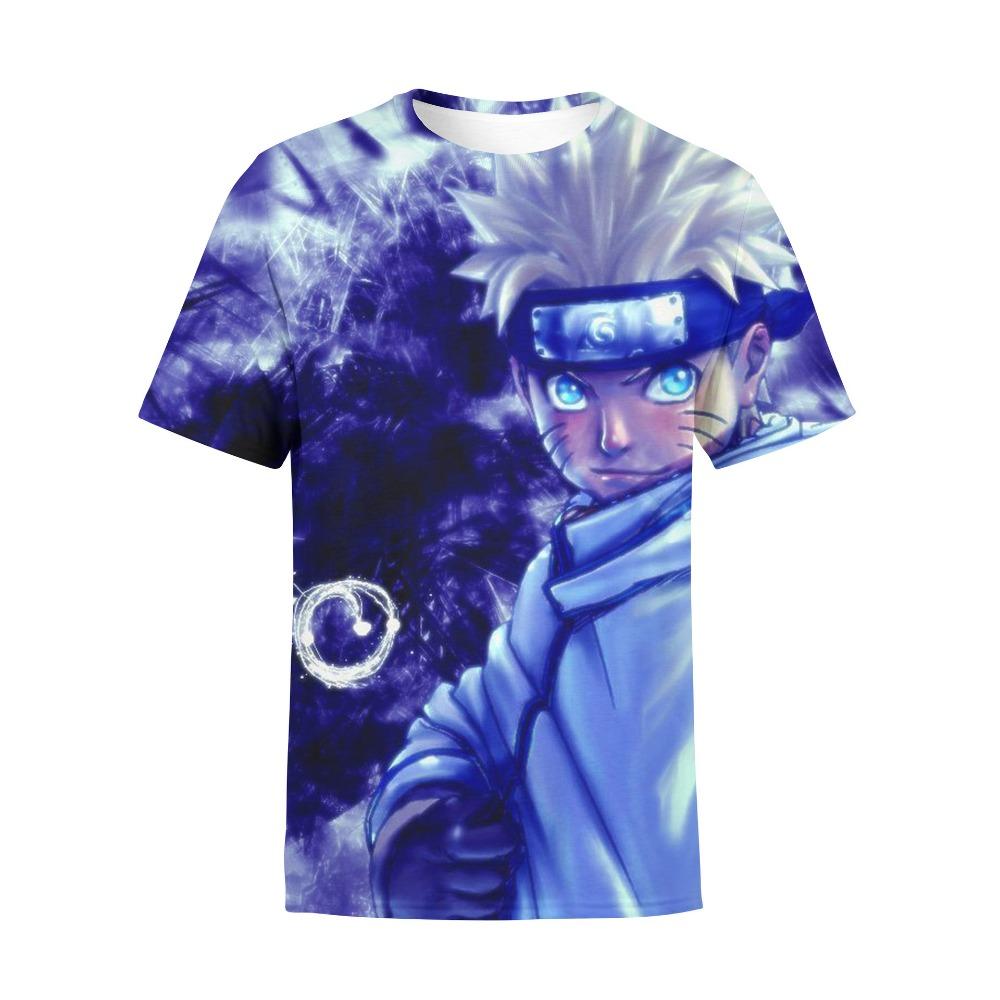 Boys' Fashion T-Shirt, 3D Digital Print, New Spring and Summer Naruto Short Sleeve Kids' Top