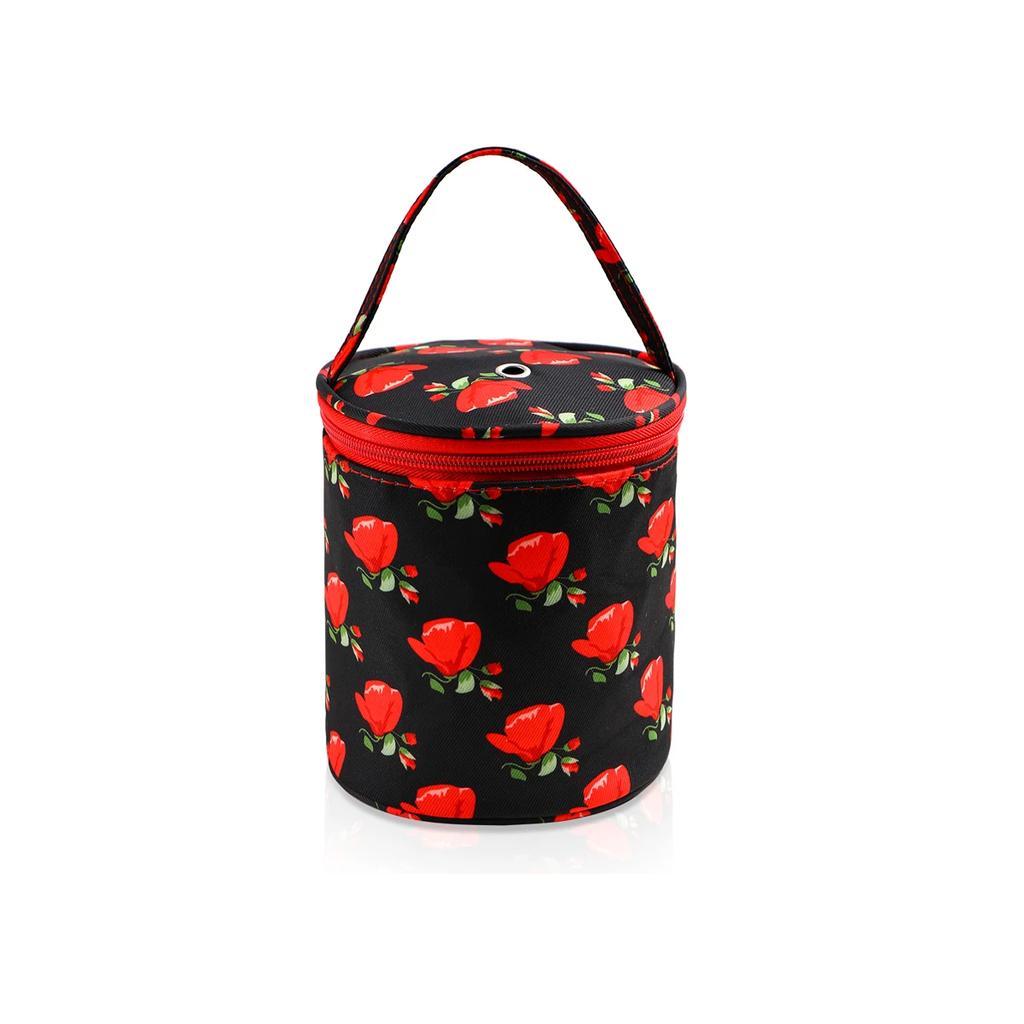 Yarn Storage Bag Storage Bucket Bag Handmade Crochet Bag Wristlet Bag Portable with Built-in Holes Travel-Friendly