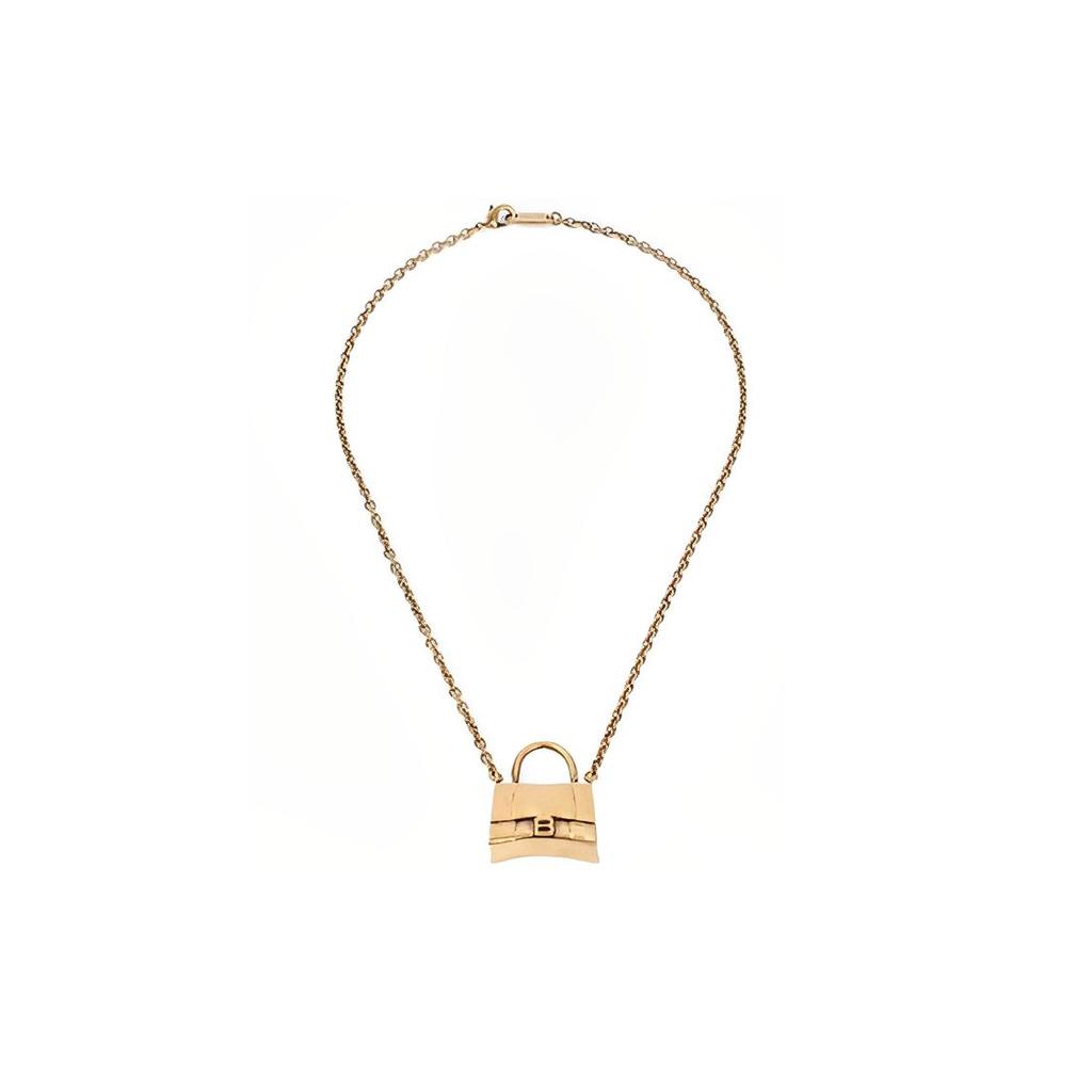 Balenciaga Brass Bag Shaped Necklace Women Necklaces Gold 700363TZ14J0604