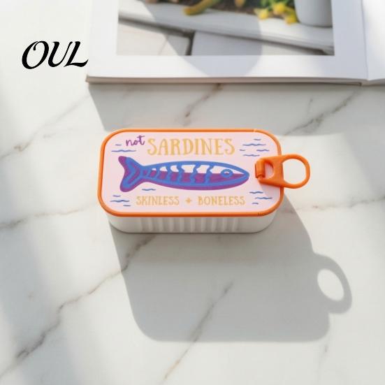 Skurriler Schmuckbehälter Sardinendose mit Fischgräte, PLA Kompakte Größe Vintage Dekorative Kosmetiktisch-Accessoire-Aufbewahrung, Tragbare Aufbewahrung