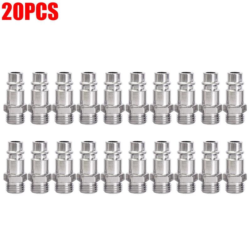 Quick Release air Compressor Connector Pneumatic Fittings G1/4 External Thread Air Line Hose Connectors Plug Pneumatic Tools