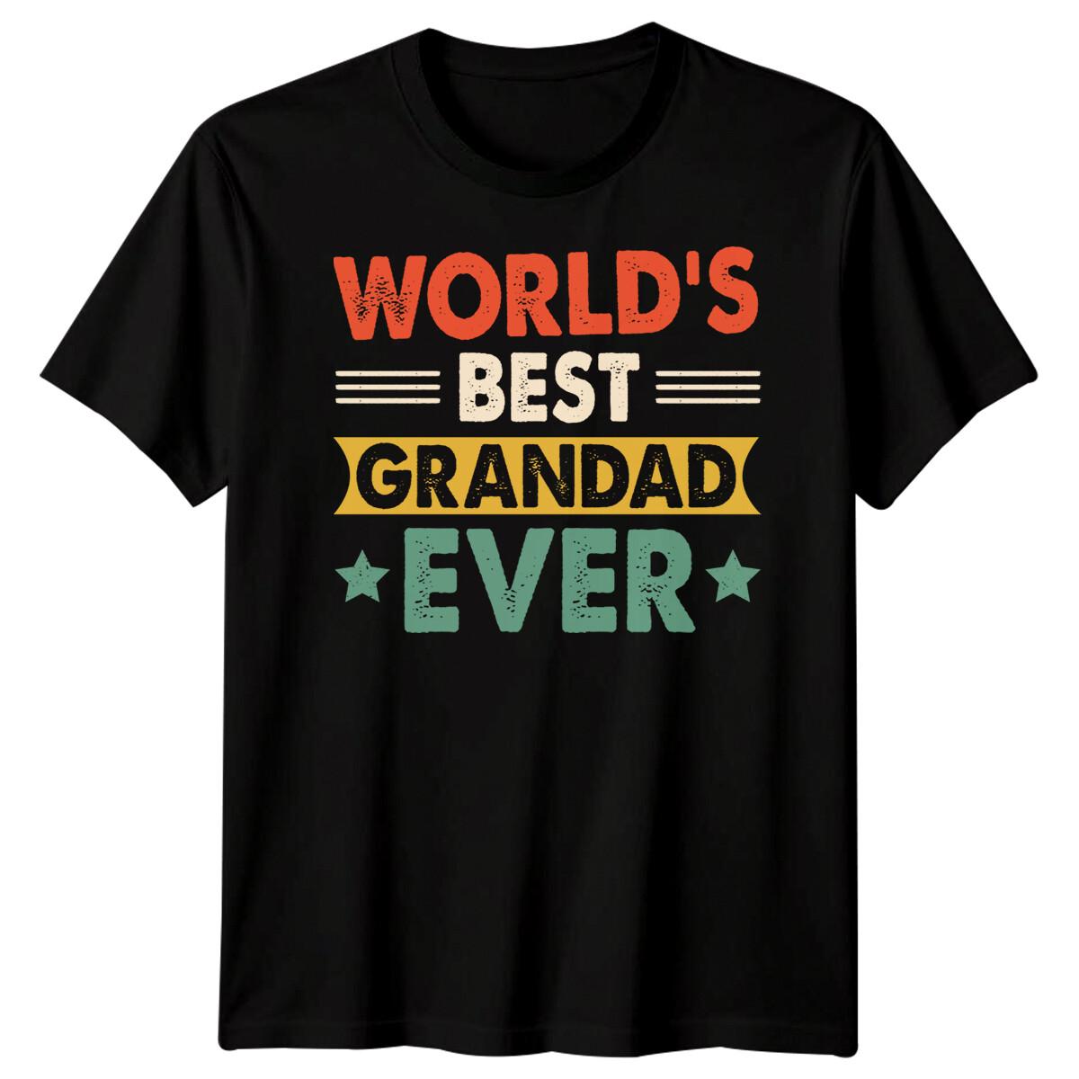 Mens Worlds Best Grandad Ever Funny Fathers Day T-Shirt Tee Dad Papa Life #FD S