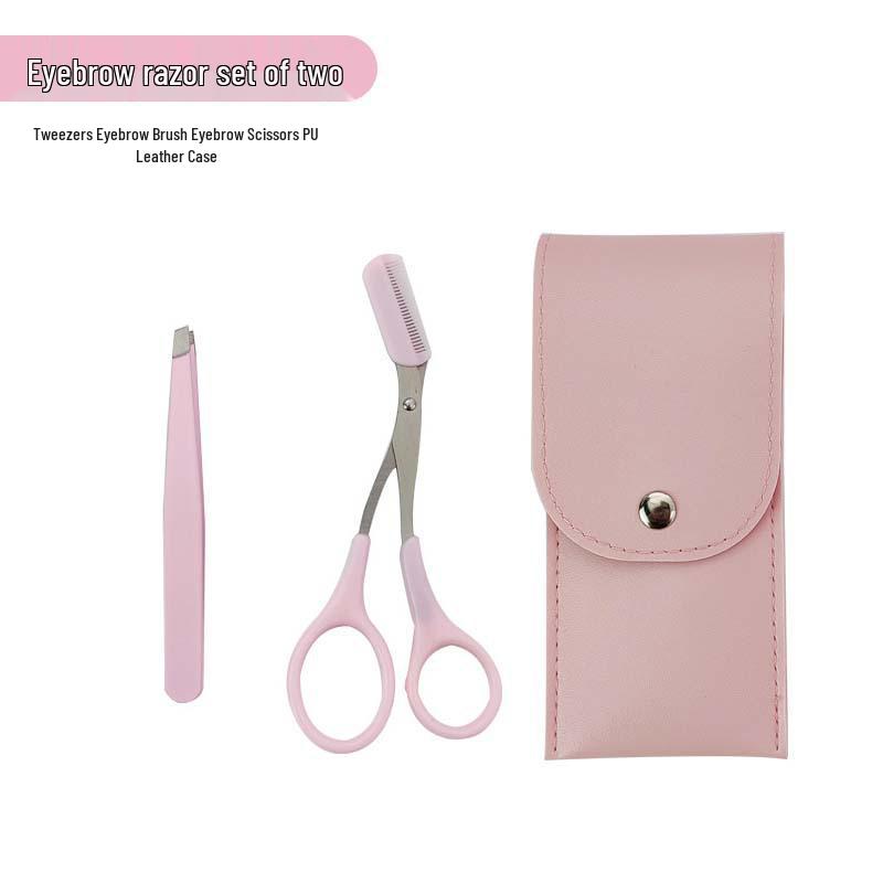 Eyebrow Grooming Tool Set: Safe Blade Razor, Anti-scratch Scissors, Brush, Comb & Trimmer