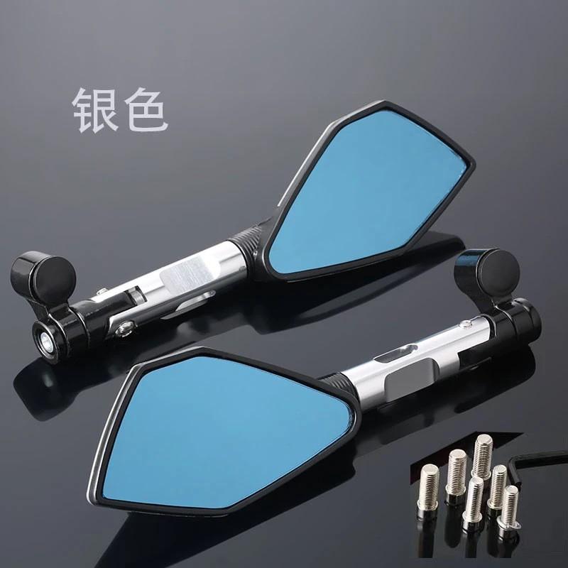 Universal CNC Aluminum Motorcycle Electric Scooter Rearview Mirror 125cc Sport Bike Small Monkey Niu Models Square Dual-Tone
