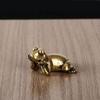 Brass Small Frog Miniatures Figurines Vintage Handmade Copper Animal Ornaments Home Decor Living Room Desktop Decorations Crafts