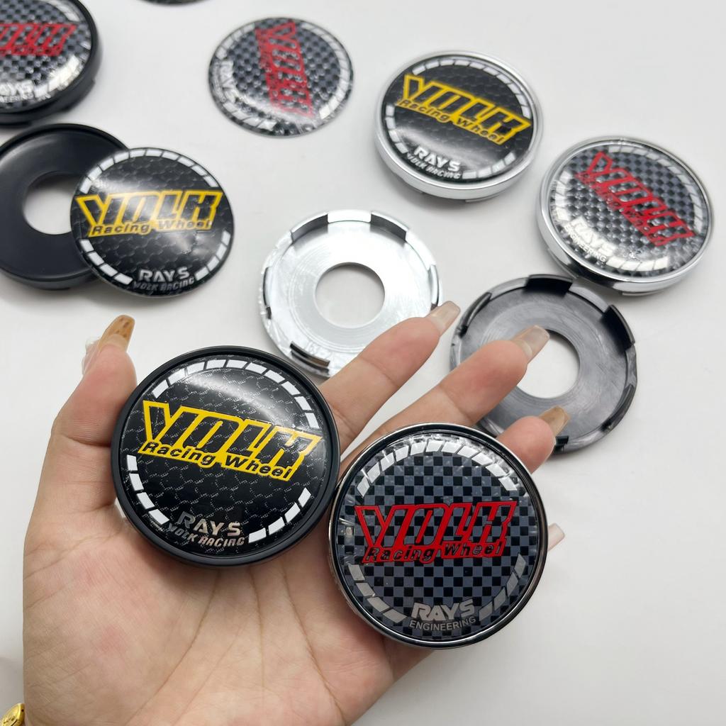 4 Stück T63-2 63mm Für VOLK RAYS Emblem Plakette Auto Radnabenkappen Radnabenmitte Staubschutz Felgenkappen Auto Styling Zubehör