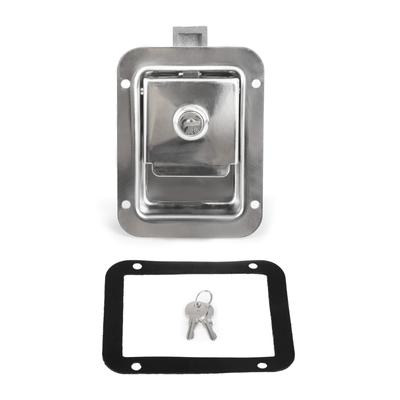 StainlessSteel Trailer Toolbox Handle Latches with Lock HighlyPolished Tool Box Latches Paddles Lock 4.7x4inch with 2 Key