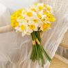 6pcs Artificial Narcissus Flower Bouquet Home Garden Room Desktop Fake Flower Decoration Wedding Festival Party Daffodil Decor