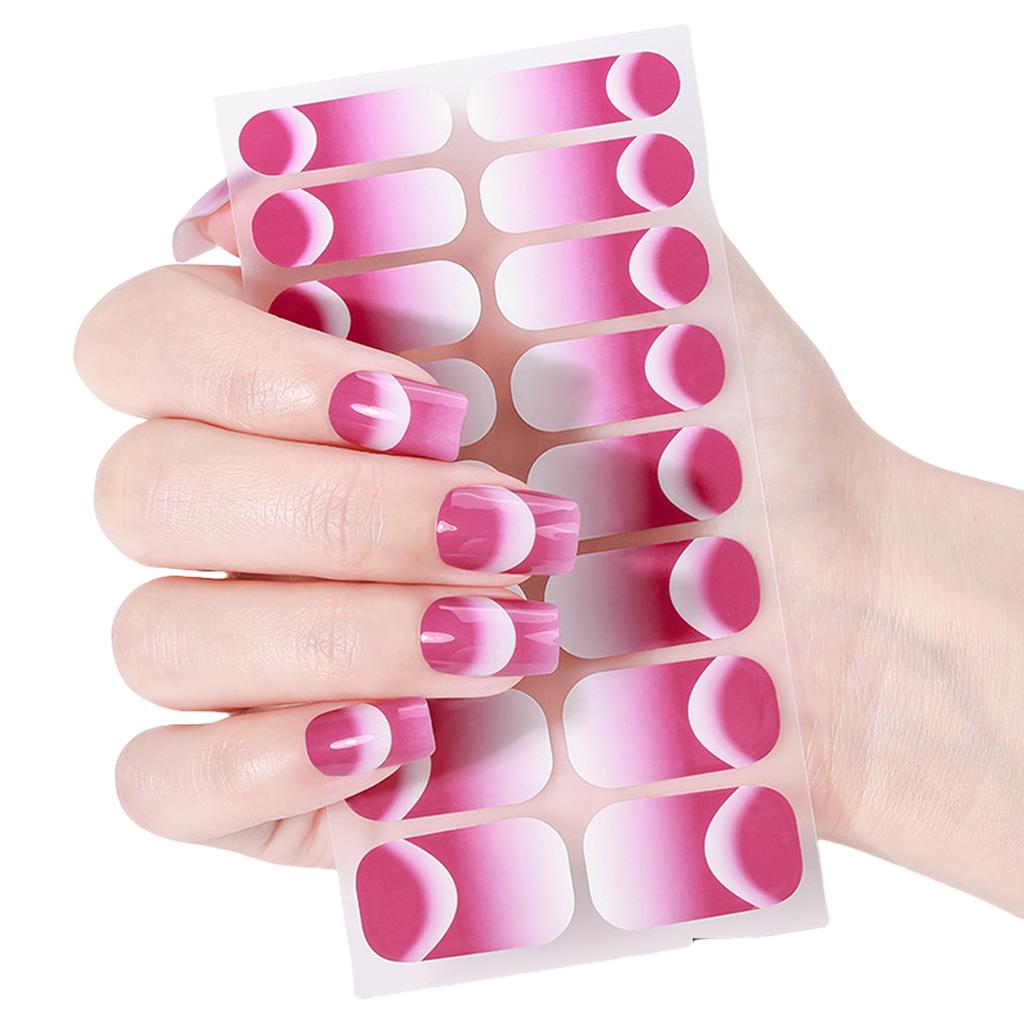Trendy Nails Polish Wraps Gels Nail Strips French Tip Gels Nail Sticker Gradient Gels Nail Wraps Nail Art Decoration