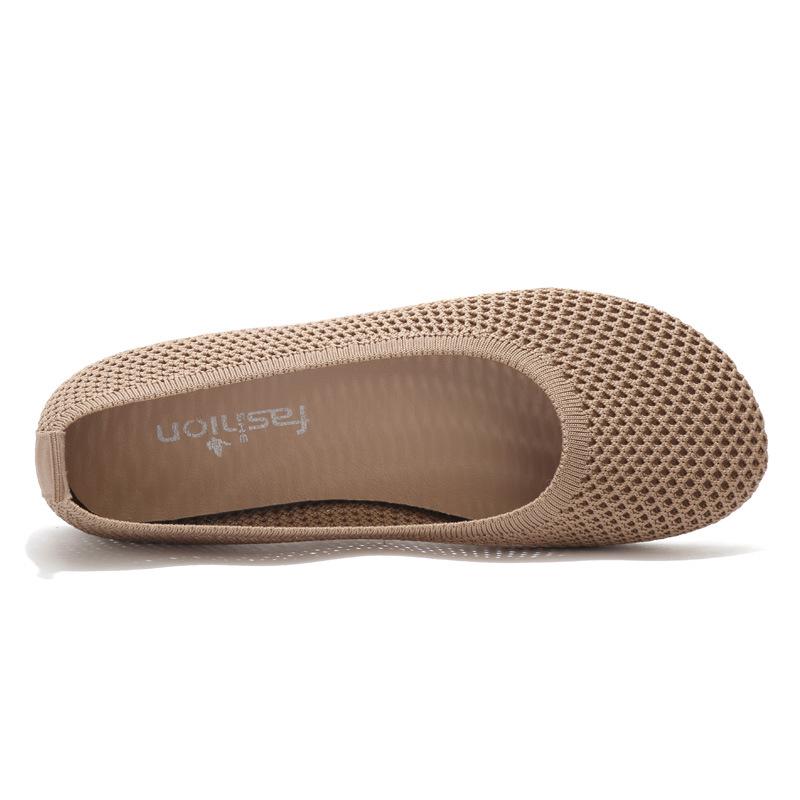Damen Sandalen mit weicher Sohle, atmungsaktivem Flyknit-Mesh – Bequeme flache Arbeitsschuhe