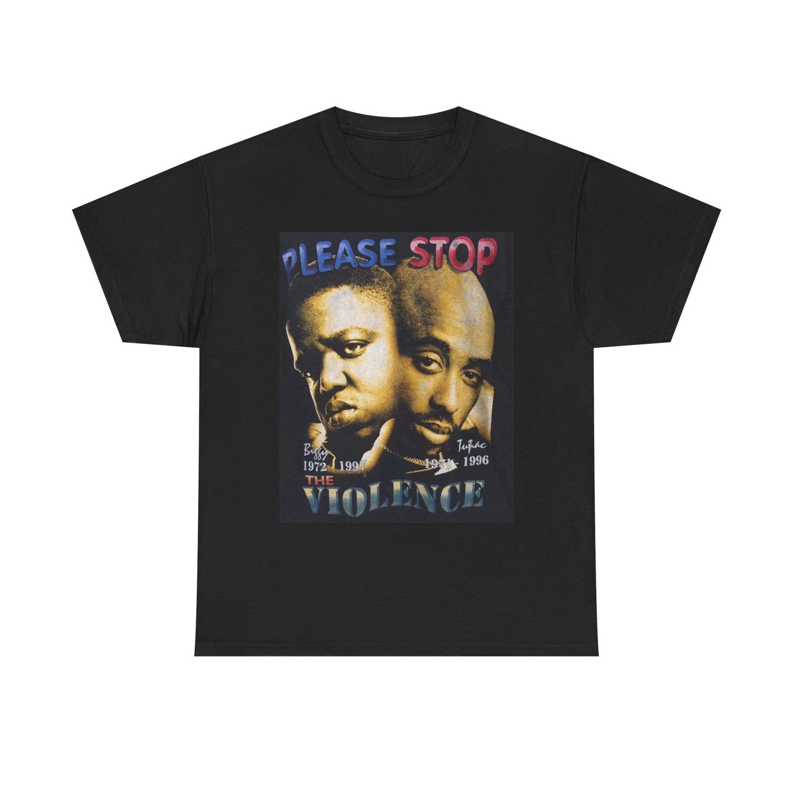 Men s and Women s T-shirts Please Stop Violence Graphic S