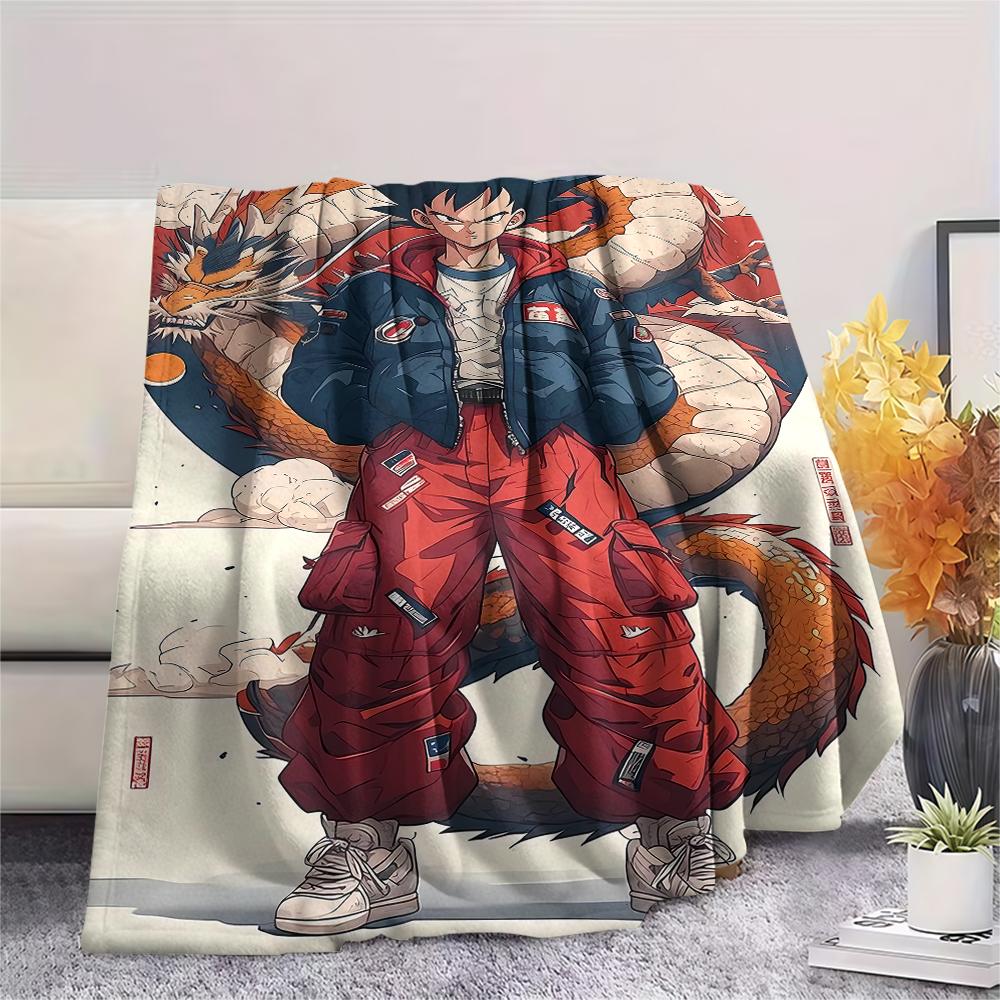Dragon Ball Print Flannel Blanket,High Quality Comfortable for All Seasons,Home Decor,Warmth and Comfort,Perfect for Christmas Gifts