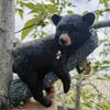 Black Bear Cub Statue Cub Napping & Hanging Out Faces Figurine Realistic Animal Figurines Resin Funny Baby Bear Statue for Trees