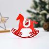 Christmas Rocking Horse Ornament Xmas Tree Hanging Rocking Pony Decoration Pendant Home Office Desktop Horse Figurine