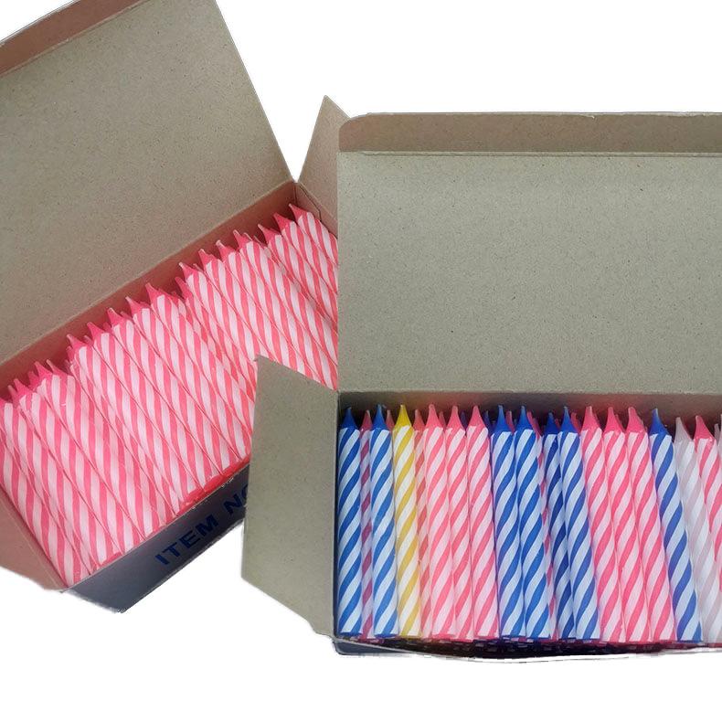 White Colored Thread Birthday Candles Creative Colorful Spiral Cake Decorative Candles 144 Packs Without Bottom Bracket