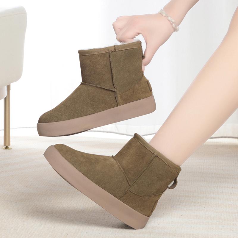 Fashion AIYUQI Snow Boots Female Genuine Leather 2025 New Winter Ankle Boots Women Flat Non Slip Natural Wool Warm Boots Women