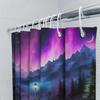 Colorful Mountain Landscape Shower Curtain 3D Printed Bath Decor With Lamp Post Print For Home Decoration.