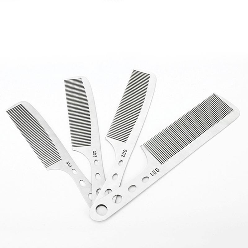 Professional Anti Static Metal Comb with Hanlde Fine Cutting Comb for Hair Styling Hairdressing