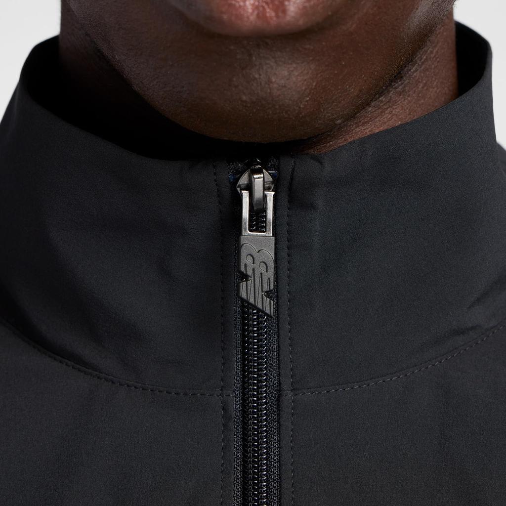 New Balance Woven Track Jacket with Brushed Tricot Lining Size L Men's (AMJ53171) Black,