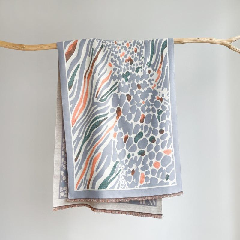 

Осень и зима леопардовый принт дикая мода теплый шарф уникальная личность милый крутой ветер женский имитация кашемира кондиционер шаль шарф 185X65cm серый