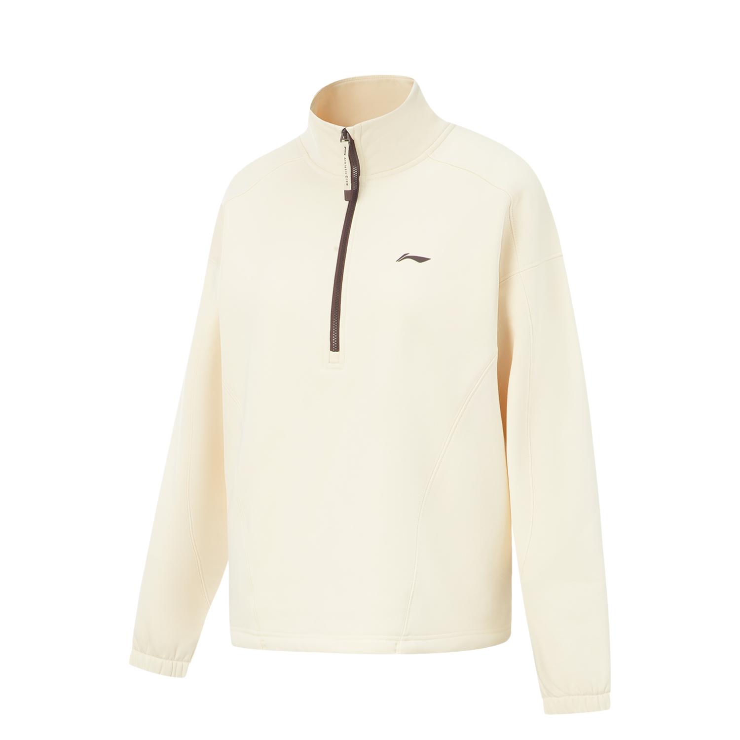 

Li Ning Серия Фитнес Флис Антибактериальный Антистатический Свободный Воротник-стойка Логотип Толстовка Женская толстовка AWDVF82-4 XL