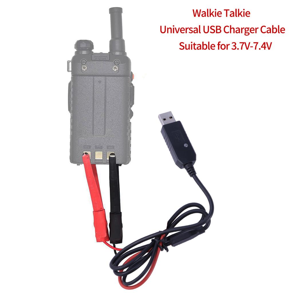 USB Ladekabel für UV-5R UV-82 BF-888S TYT-Retevis Funkgerät Transceiver Ladeclip Klemme mit Kontrollleuchte