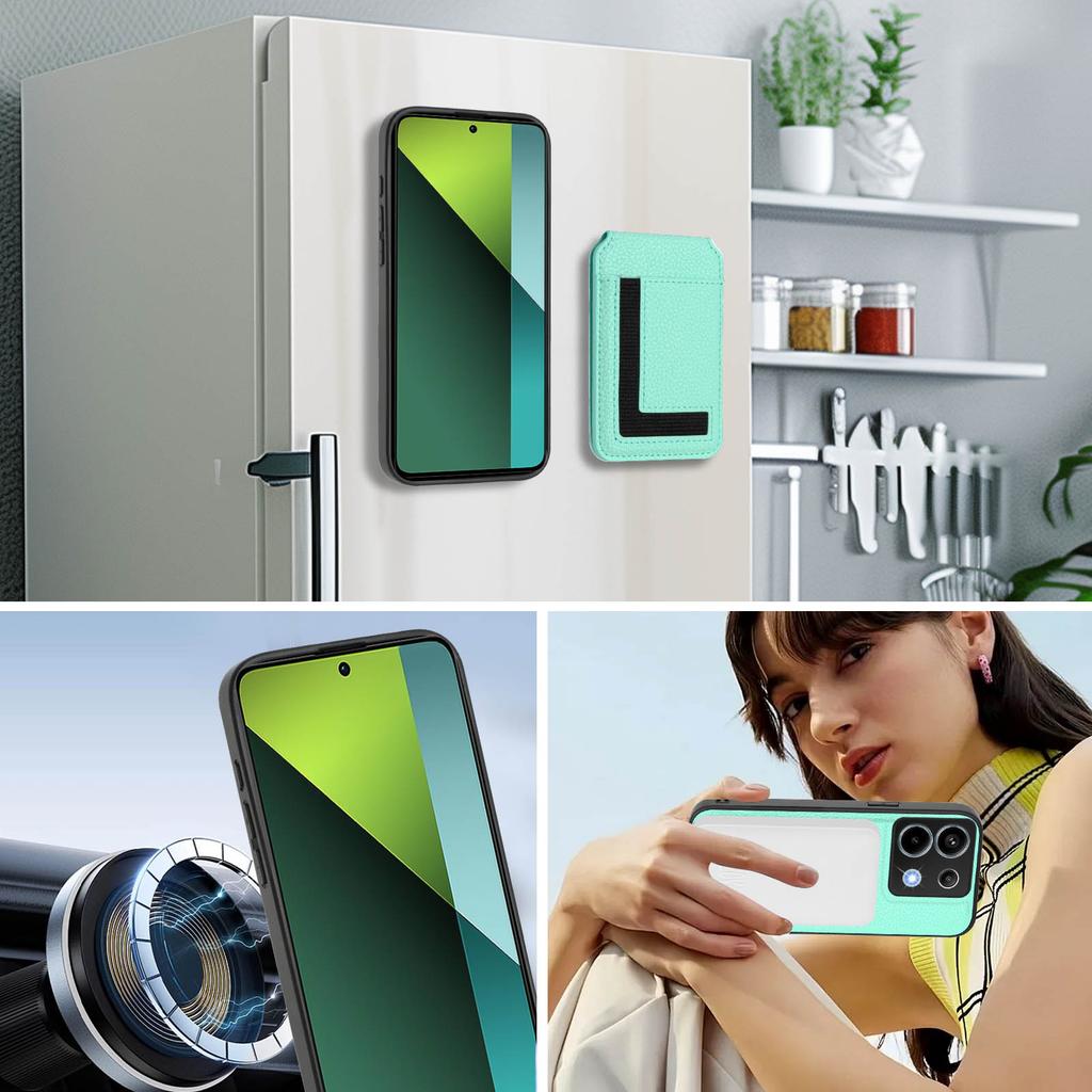 For Xiaomi Poco X6 5G/Xiaomi Redmi Note 13 Pro 5G Magnetic Case TPU+PU Leather Phone Back Cover with Detachable Card Holder