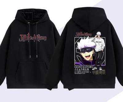 Jujutsu Kaisen Anime Huvtröja Gojo Satoru Tryckt Herr Huvtröjor Bekväm Unisex Oversized Sweatshirt Harajuku Streetwear