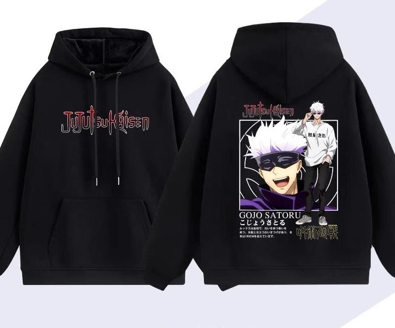 

Jujutsu Kaisen Anime Hooded Gojo Satoru Printed Men Hoodies Comfortable Unisex Oversized Sweatshirt Harajuku Streetwear M