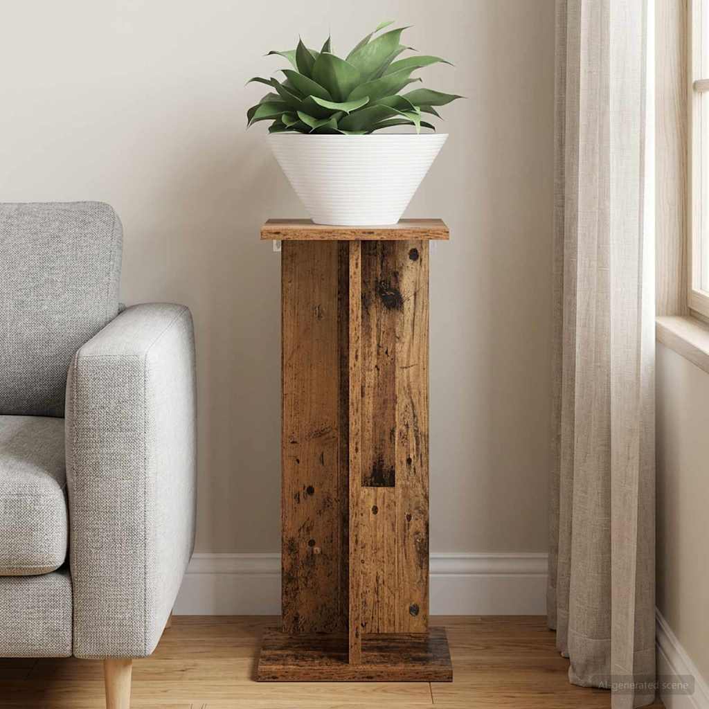 Plant Stand Rustic Wood Look 25 x 25.5 x 60.5 cm Engineered Wood